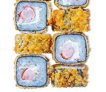 Теплый ролл с креветкой