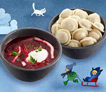 Борщ Теремковский и Пельмени двойная порция