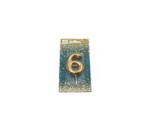 Свеча цифра 6 золотая Kuzina