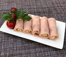 Рулетики из ветчины
