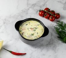Сливочный суп с лососем