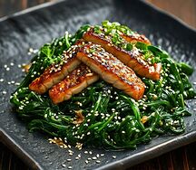 Чука с угрём и соусом гамадари