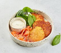 Драники с лососем