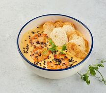 Сырный крем-суп с креветками