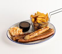 Колбаски гриль с гарниром