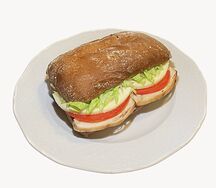 Чиабатта с куриной грудкой и томатами