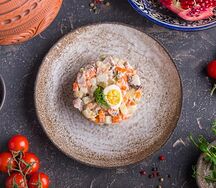 Оливье с телятиной