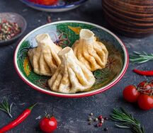 Хинкали жареные с курицей