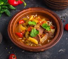 Лагман с телятиной