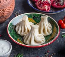 Хинкали вареные с курицей