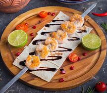 Креветки на мангале