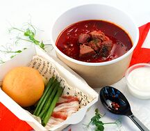 Борщ с фирменным брискетом