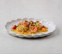 Лингвини с чесночными креветками