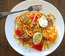 Жареный лагман (ковурма-лагмон)