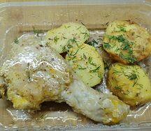 Картофель, запечённый с курицей