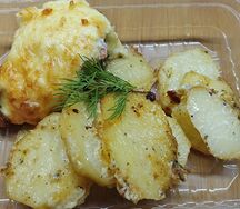 Картофель, запечённый с горбушей