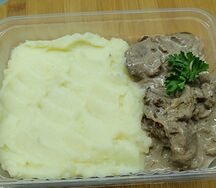 Картофельное пюре с печенью