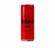 Добрый сola без сахара 0,33 л в жестяной банке