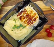 Пюре с куриной отбивной