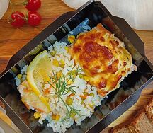 Запеченная горбуша с рисом