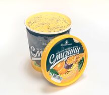 Смузини Маракуйя-ананас-апельсин-чиа в ведёрке