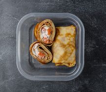 Блинчики с красной рыбой