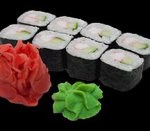 Ролл с креветкой и огурцом