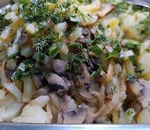 Картофель жареный с шампиньонами