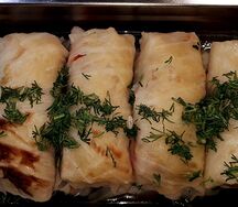 Голубцы с курицей в молочном соусе
