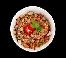 Чесночный рис с курицей 