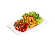 Картофельные дольки с охотничьими колбасками