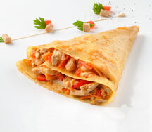 Блин с мясом и овощами