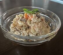 Салат Оливье с ветчиной