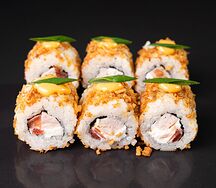 Малый ролл Криспи, курица, помидорка, сыр, спайси, кунжут