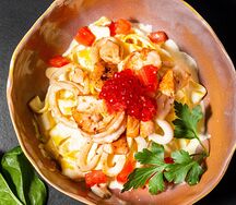 Паста Фетучини с морепродуктами