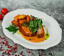 Мясной рулет с хрустящим картофелем