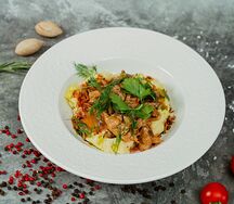 Бефстроганов с картофельным пюре