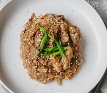Рис с курицей и шампиньонами