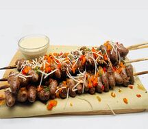 Куриные сердечки гриль с сальсой из болгарского перца