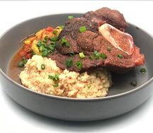 Оссобуко с кус-кусом и овощным соте