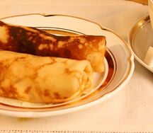 Блин с курицей и грибами