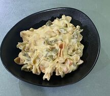 Цветные макарошки с сыром 
