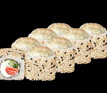 Запечённый сяке с белым соусом