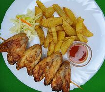 Крылышки (4шт) с гарниром