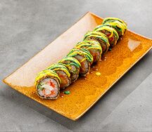 Теплый ролл с креветкой