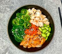 Поке Микс с лососем и креветкой