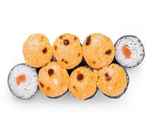 Запечённый ролл Футомаки с лососем и крабом