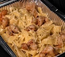 Паста с креветками в сливочном соусе