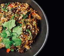 Вок с рисом и говядиной