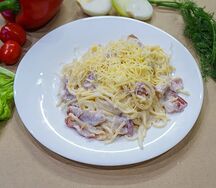 Паста Карбонара с беконом и сливками
